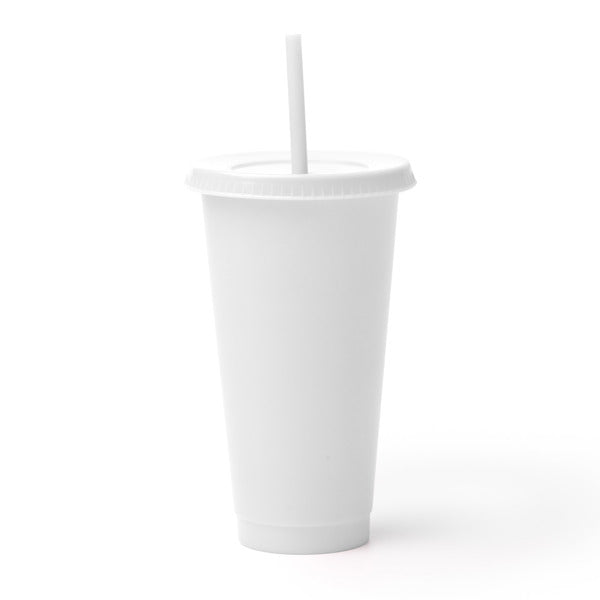 Copo de Plástico com Tampa e Canudo 500ml