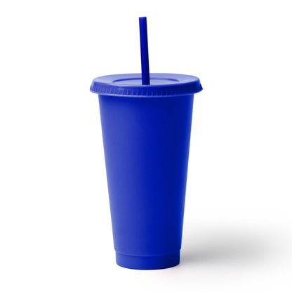 Copo de Plástico com Tampa e Canudo 500ml