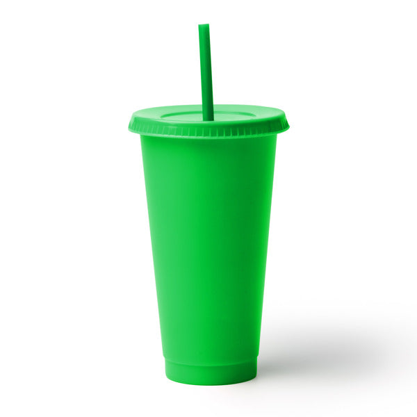 Copo de Plástico com Tampa e Canudo 500ml