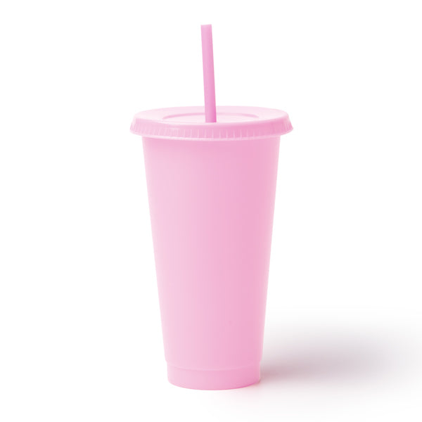 Copo de Plástico com Tampa e Canudo 500ml