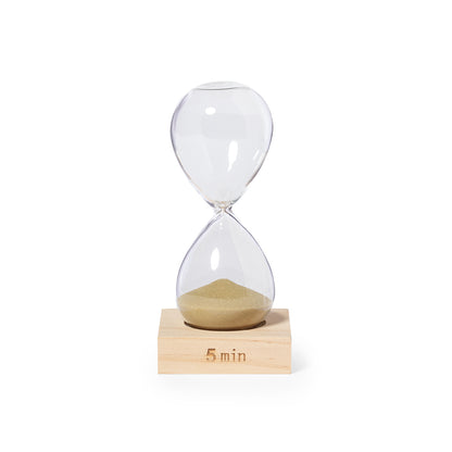 Relógio de Areia 5 Minutos em Cristal e Madeira