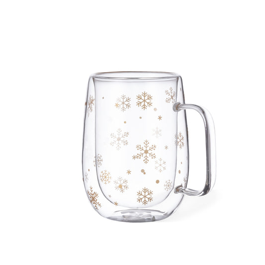 Caneca Térmica Dupla Parede 400ml - Flocos de Neve