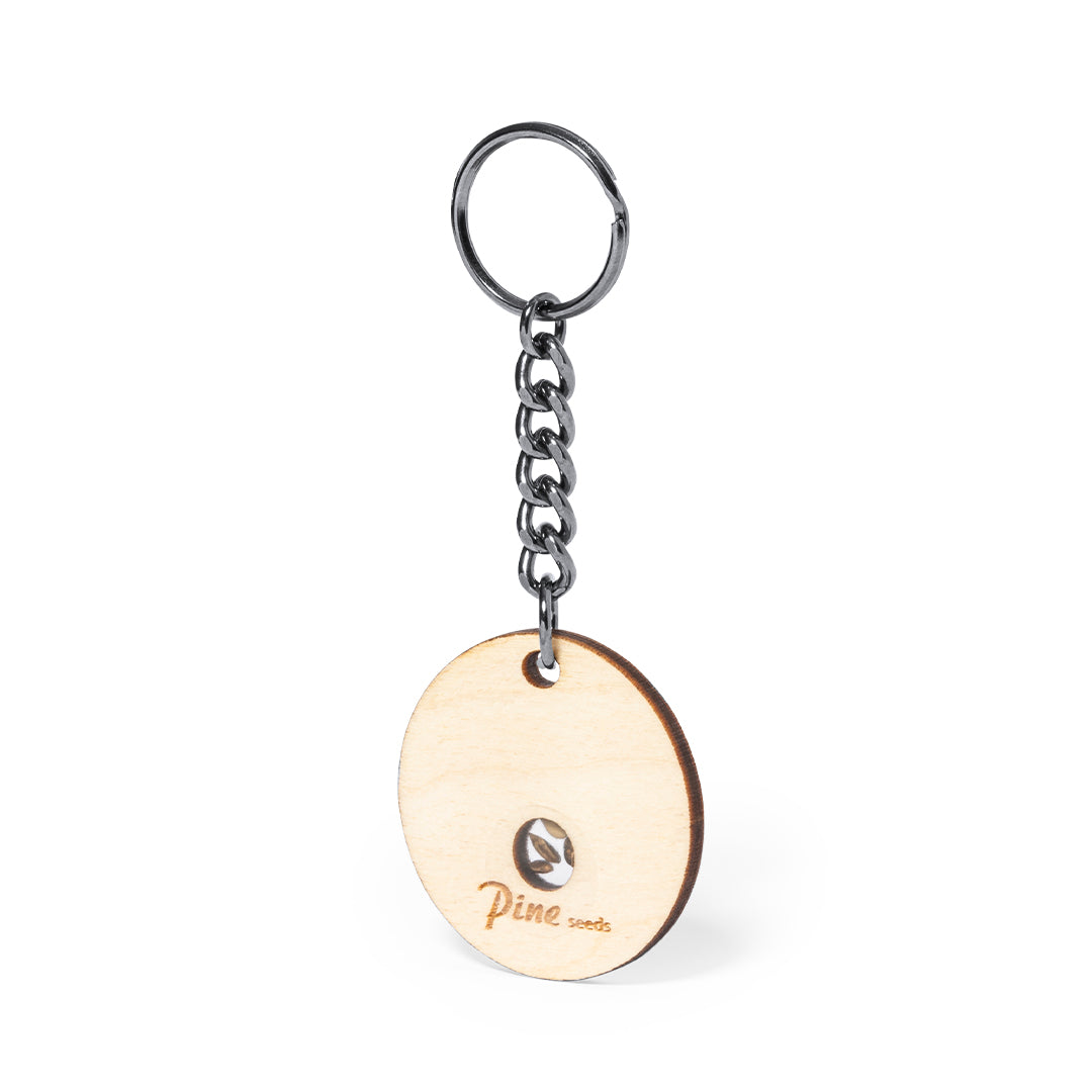 Porta-chaves de Madeira de Faia com Sementes de Pinho