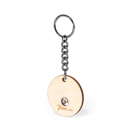 Porta-chaves de Madeira de Faia com Sementes de Pinho