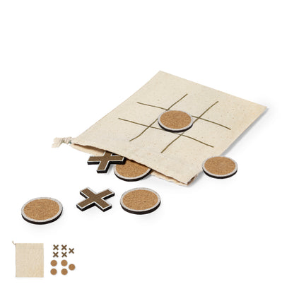 Jogo Três em Linha em Cortiça Natural