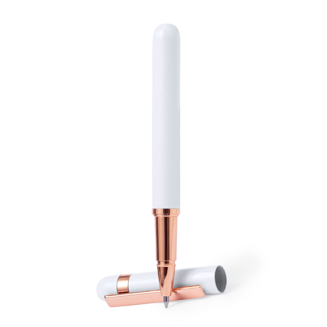 Caneta Roller 'Kasey' Elegante com Logótipo Rosa