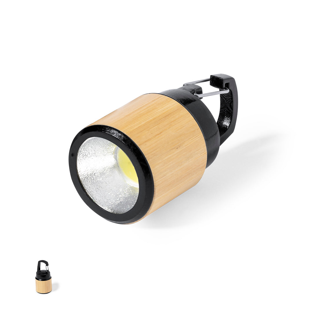 Lanterna de Bambu com LEDs e Mosquetão