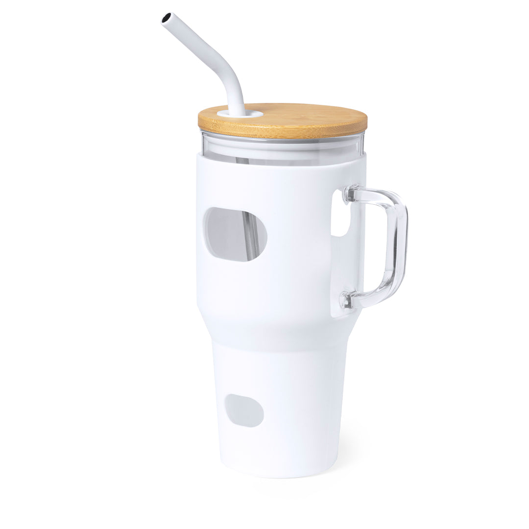 Recipiente de Vidro 1,1L com Tampa em Bambu