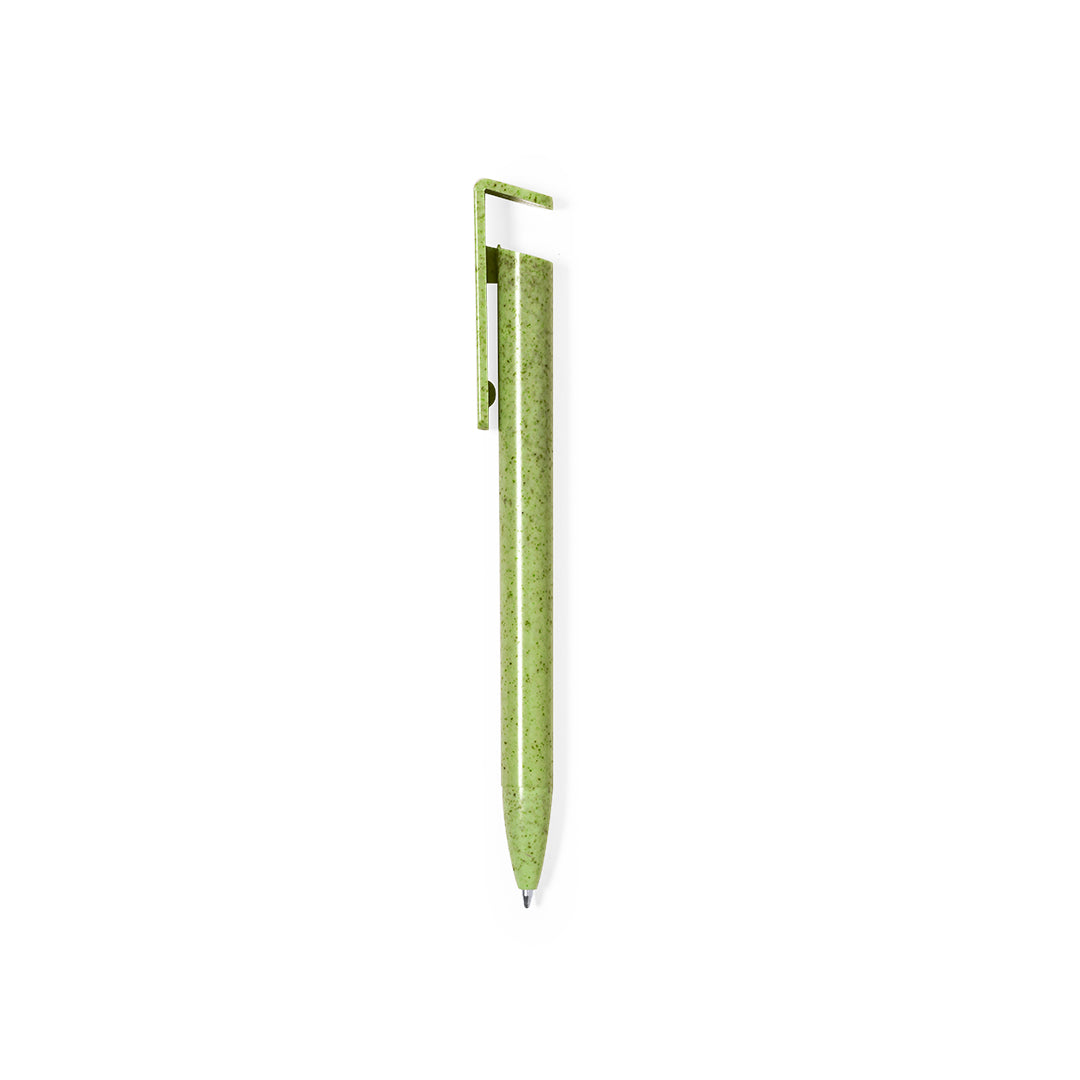 Caneta Elegante com Suporte para Telemóvel em Caña de Trigo