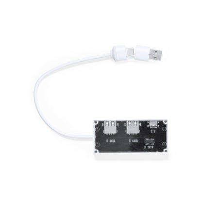 Hevan Hub USB Transparente com Porta Tipo C