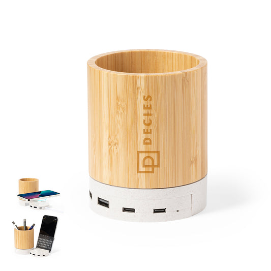 Porta-lápis Multifuncional 4 em 1 em Bambu