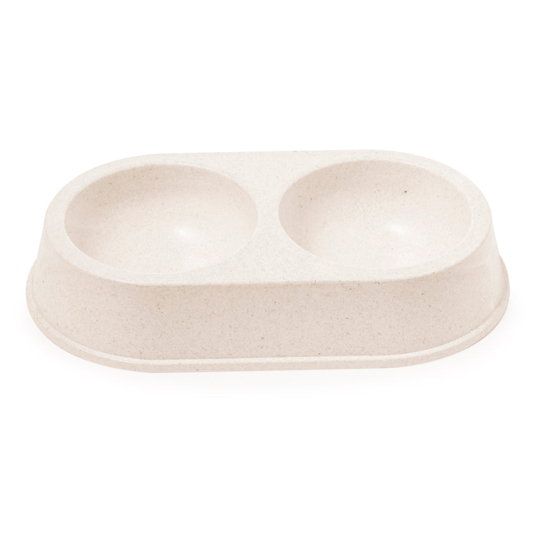 Tigela Dupla em Bambu para Animais de Estimação