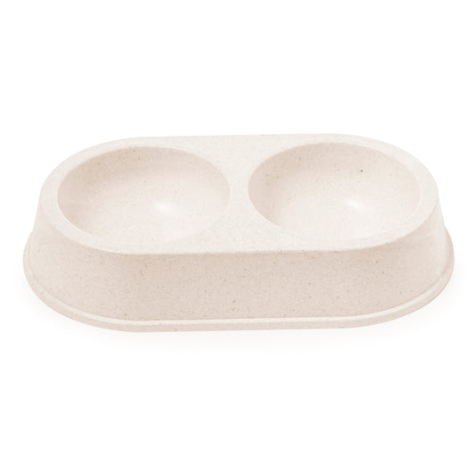 Tigela Dupla em Bambu para Animais de Estimação