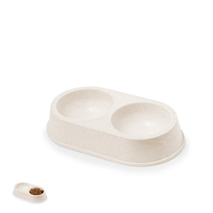 Tigela Dupla em Bambu para Animais de Estimação