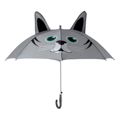 Paraguas Infantil com Gato e Rã - Automático e Resistente
