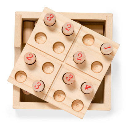 Jogo de Sudoku em Madeira 'Crested' - Elegância e Diversão