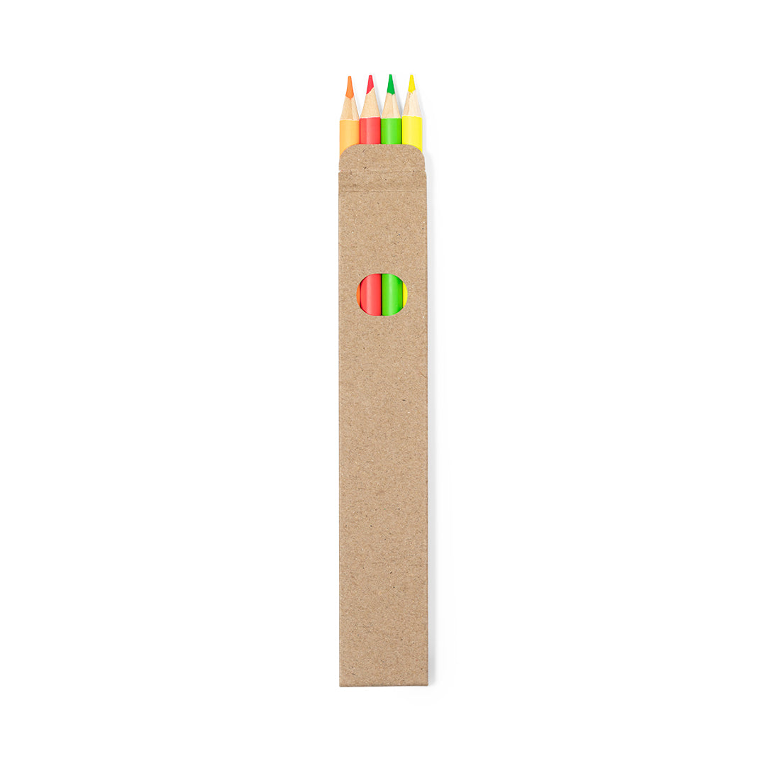 Conjunto de 4 Lápis Coloridos Fluorescentes