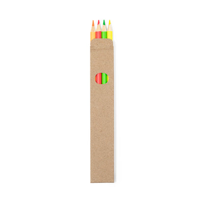 Conjunto de 4 Lápis Coloridos Fluorescentes