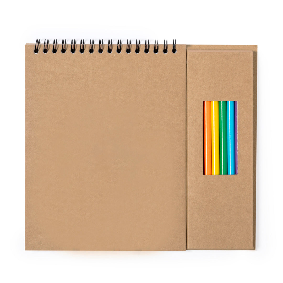 Set de Lápis Coloridos e Bloco de Notas Ecológico