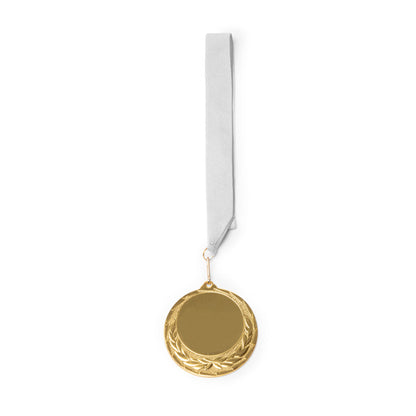 Medalha de Ouro Metálica com Fita de Cetim
