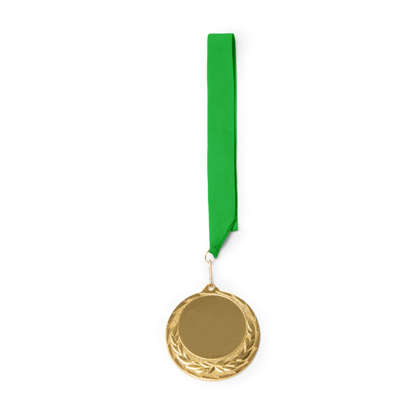 Medalha de Ouro Metálica com Fita de Cetim