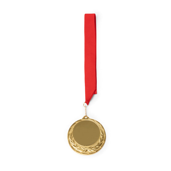 Medalha de Ouro Metálica com Fita de Cetim