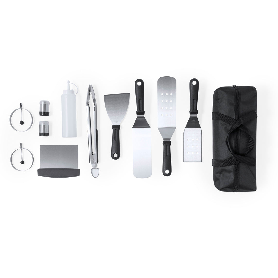 Conjunto Barbecue Raiken em Aço Inox com 11 Peças