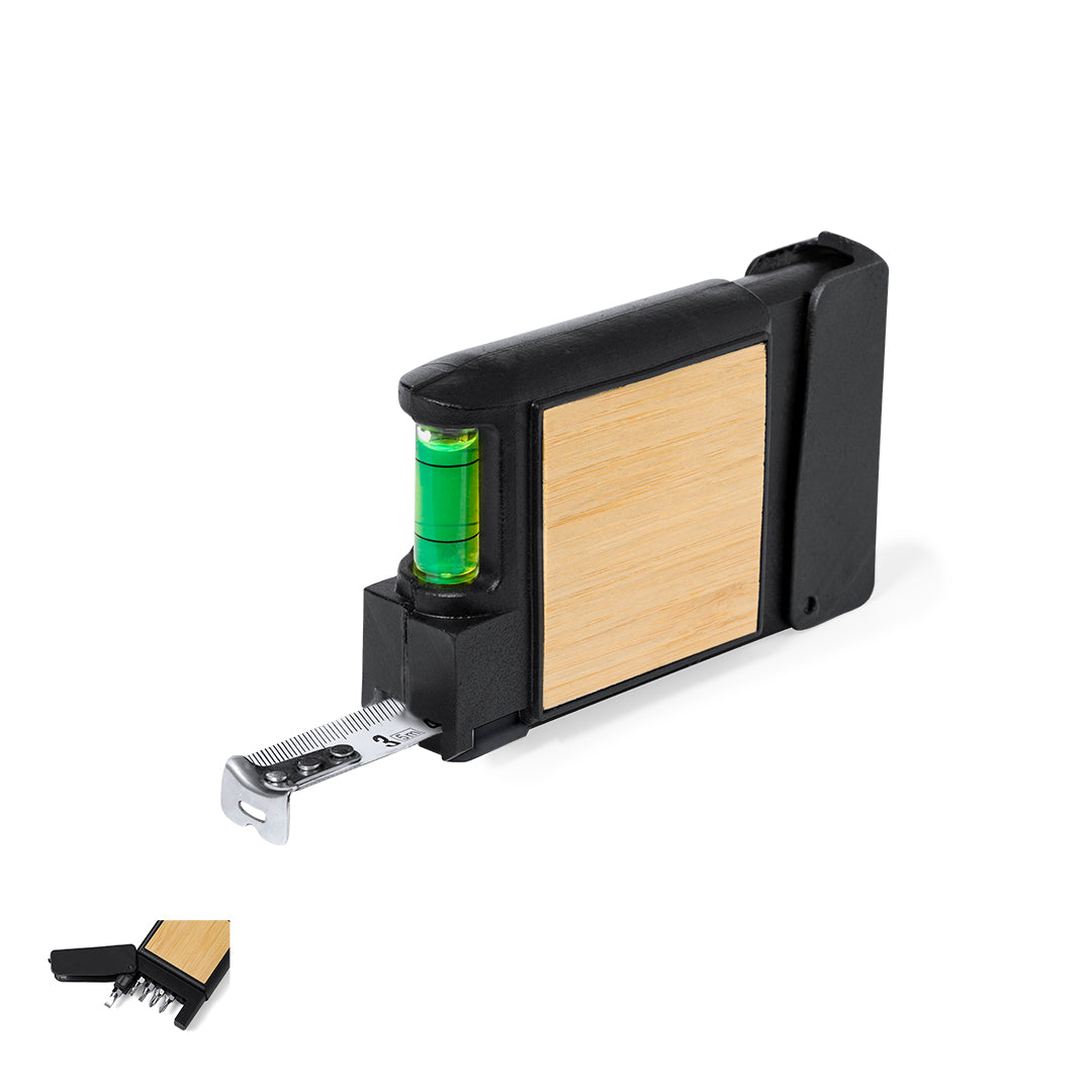 Flexómetro Multifunções Eliza 3m em Bambu e ABS