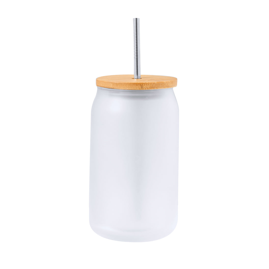 Tarro Fonix Sublimação 400ml com Tampa de Bambu