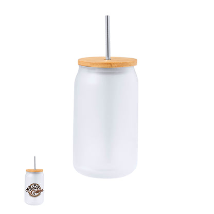 Tarro Fonix Sublimação 400ml com Tampa de Bambu
