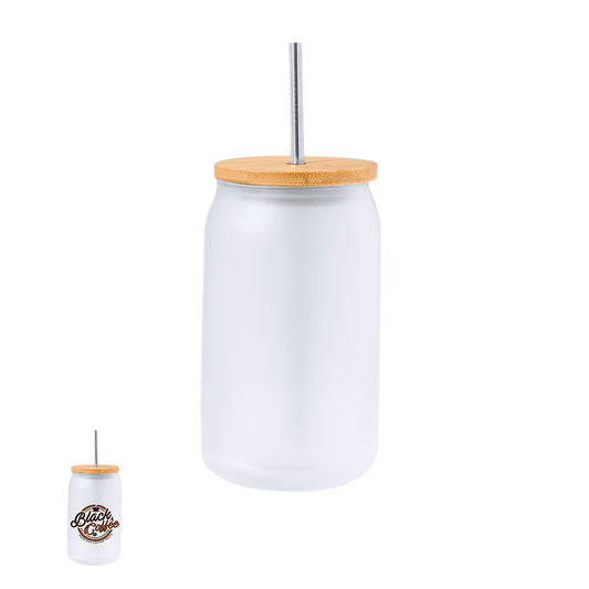 Tarro Fonix Sublimação 400ml com Tampa de Bambu
