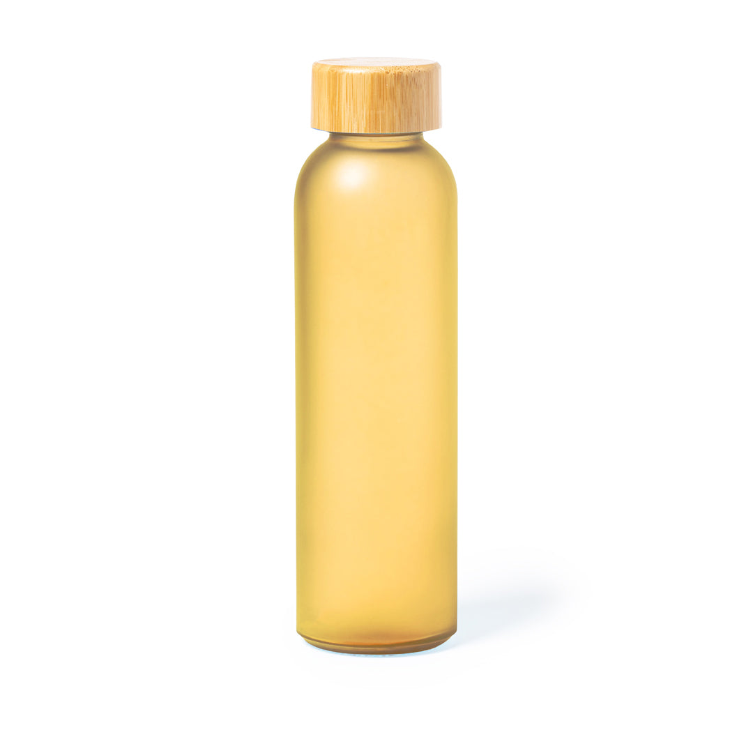 Garrafa de Vidro Sublimação 500ml com Tampa de Bambu