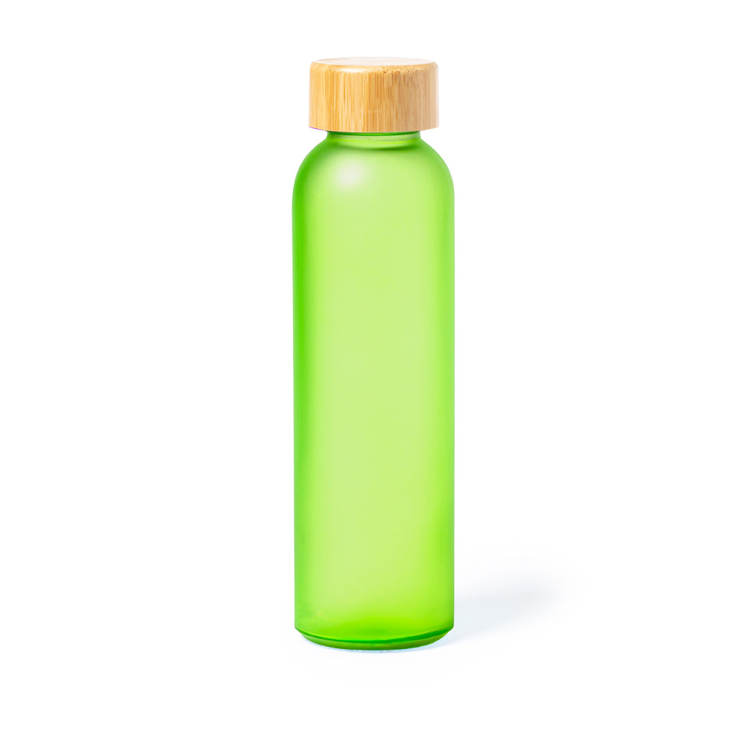 Garrafa de Vidro Sublimação 500ml com Tampa de Bambu