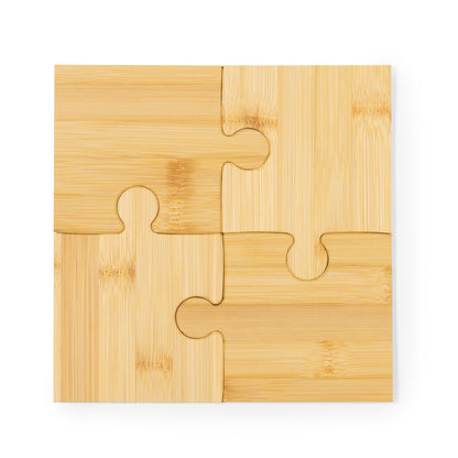 Bases para Copos em Bambu - Conjunto Puzzle