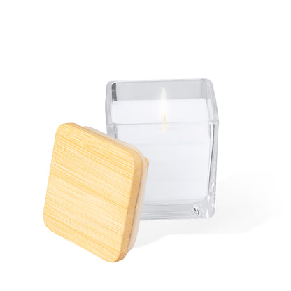 Vela Aromática em Frasco de Vidro com Tampa de Bambu