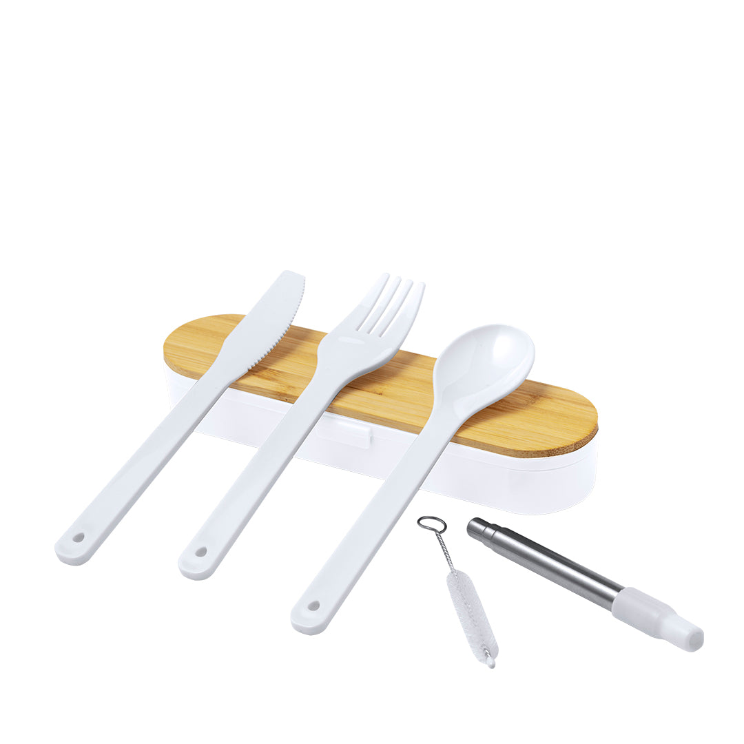 Set de Talheres Eco-Friendly com Estojo em Bambu
