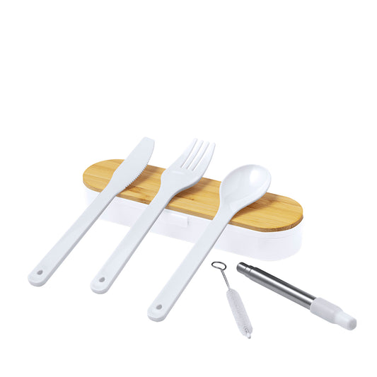 Set de Talheres Eco-Friendly com Estojo em Bambu