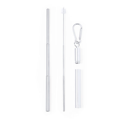Pajita Reutilizável Extensível em Aço Inox