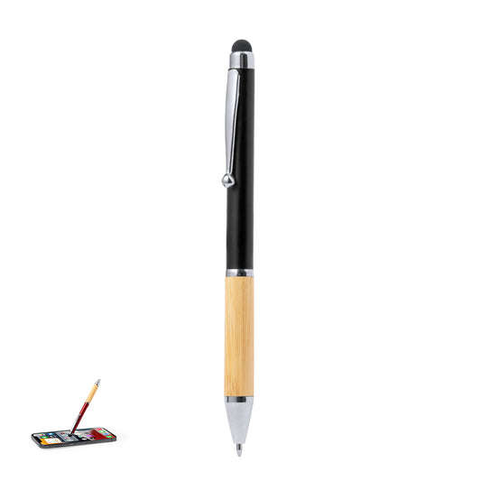 Esferográfica Elegante em Bambu e ABS - Cores Metálicas