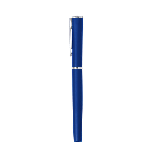 Caneta Roller Bicolor em Alumínio com Tinta Gel Azul