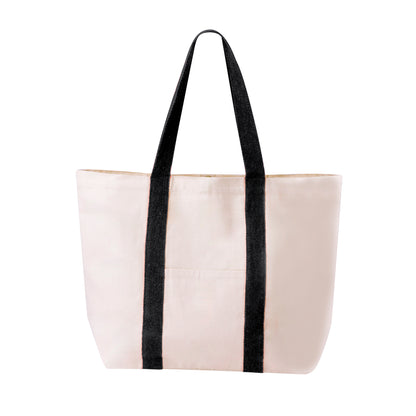 Bolsa resistente em algodão com bolso e asas reforçadas