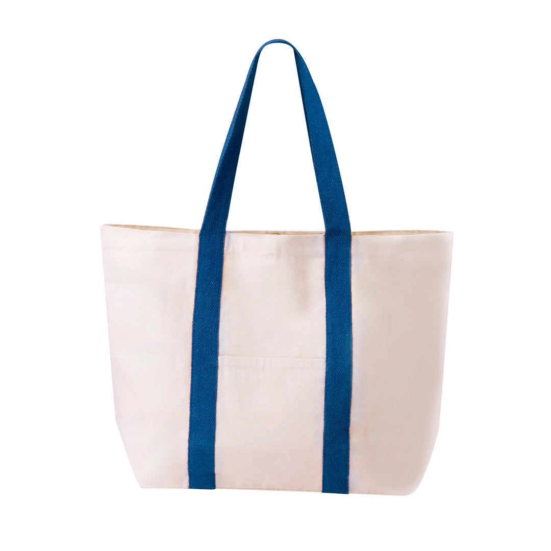 Bolsa resistente em algodão com bolso e asas reforçadas