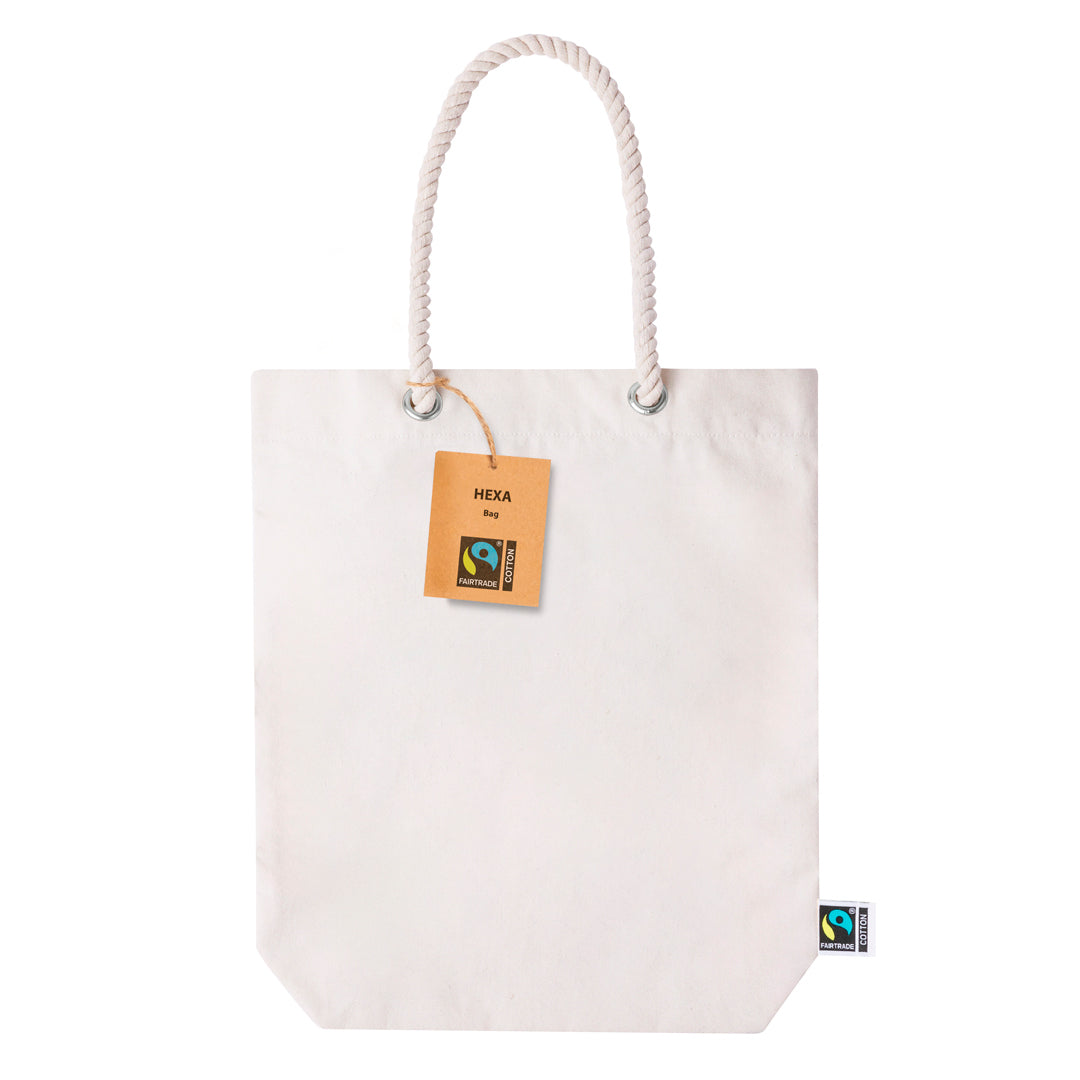 Bolsa Hexa Fairtrade em Algodão Natural Resistente