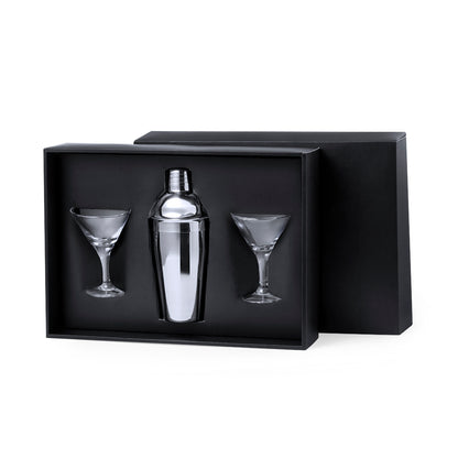 Set Cocktail Cefiro em Aço Inox com Copos Elegantes