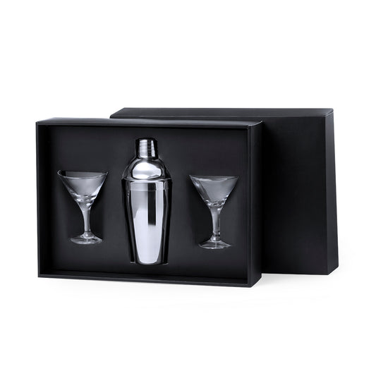 Set Cocktail Cefiro em Aço Inox com Copos Elegantes
