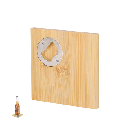 Base para Copos em Bambu com Abre-Cápsulas Integrado