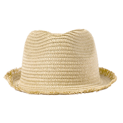 Sombrero Elegante em Palha com Bordas em Franja