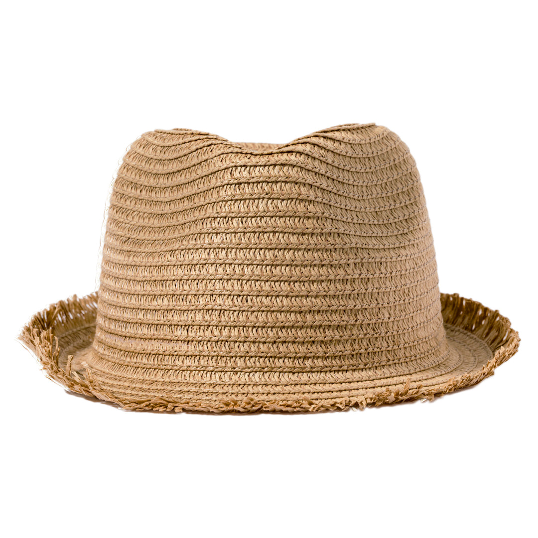 Sombrero Elegante em Palha com Bordas em Franja