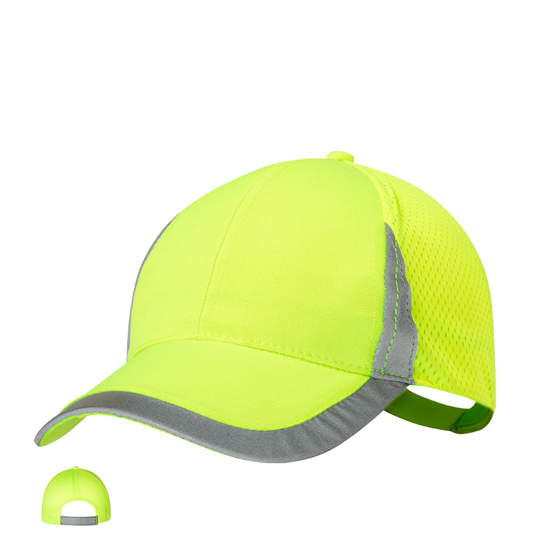 Boné Desportivo Amarelo Fluorescente Ajustável