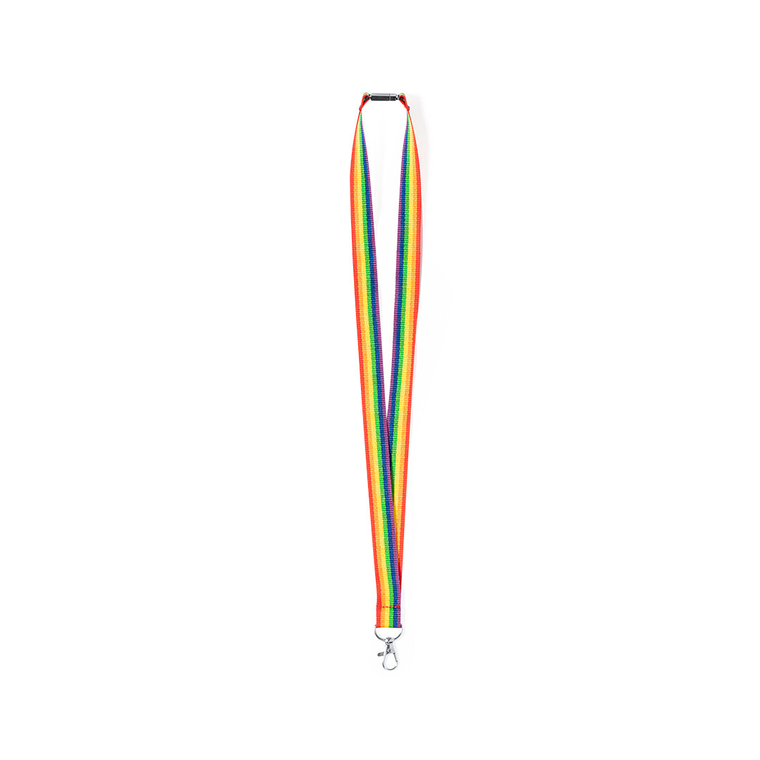 Lanyard Rainbow Multicolor com Mosquetão Giratório